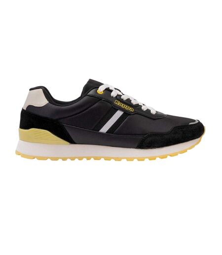 Mens Draydon Logo Suede Low Cut Trainers Black Yellow Kappa