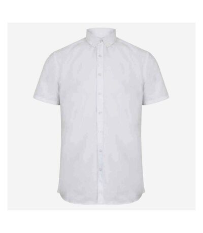 Mens modern short sleeve oxford shirt white Henbury