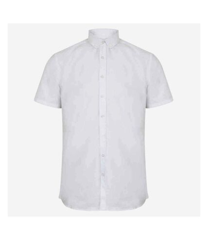 Mens modern short sleeve oxford shirt white Henbury