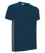 T-shirt bicolore - Unisexe - réf THUNDER - bleu marine et gris ciment