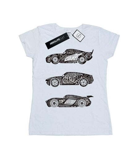 Disney - T-shirt CARS TEXT RACERS - Femme (Blanc) - UTBI13953