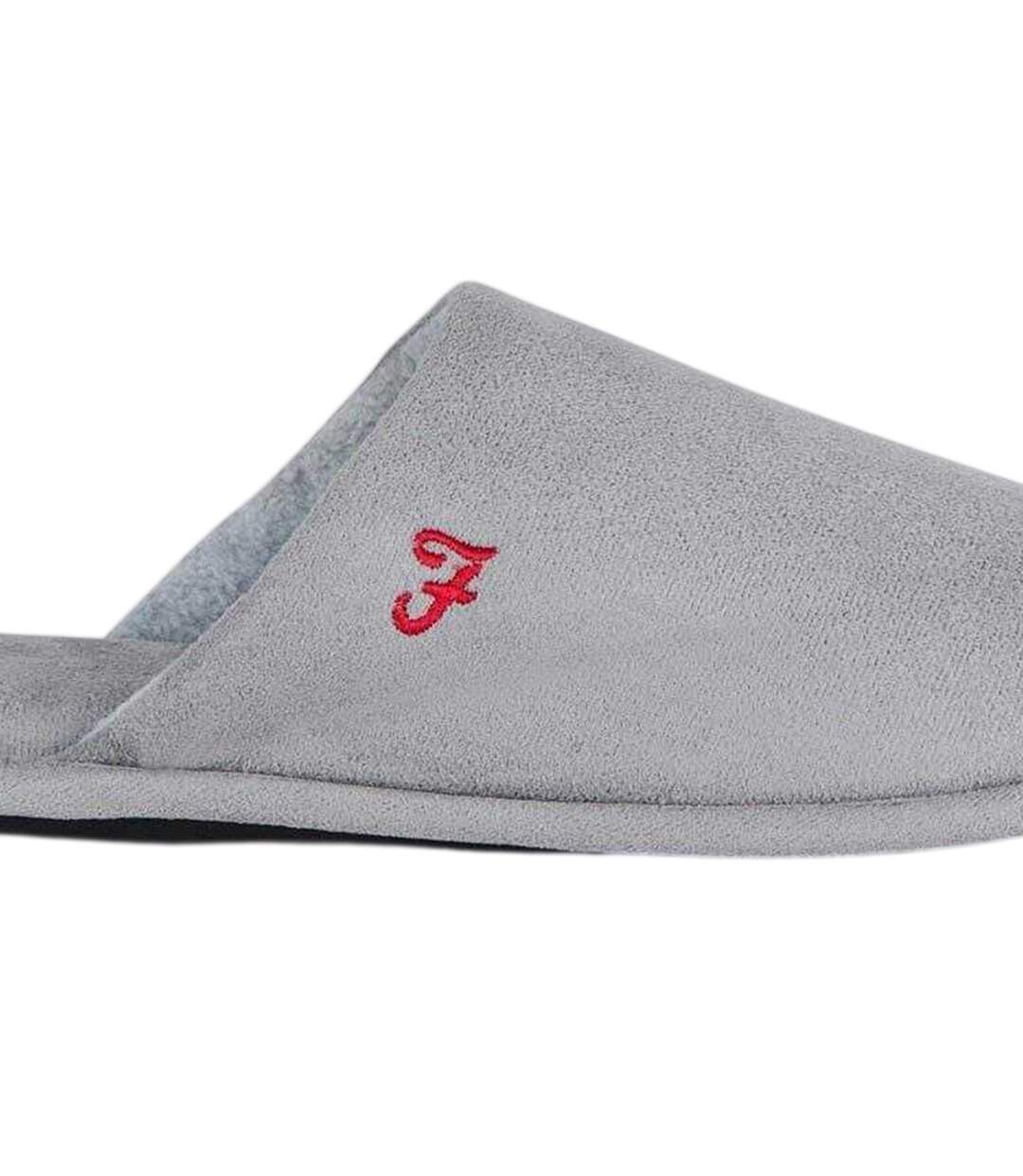 Mens Cullinan Flat Mule Slippers Grey Farah-3