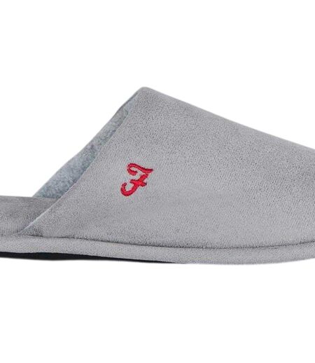 Mens Cullinan Flat Mule Slippers Grey Farah