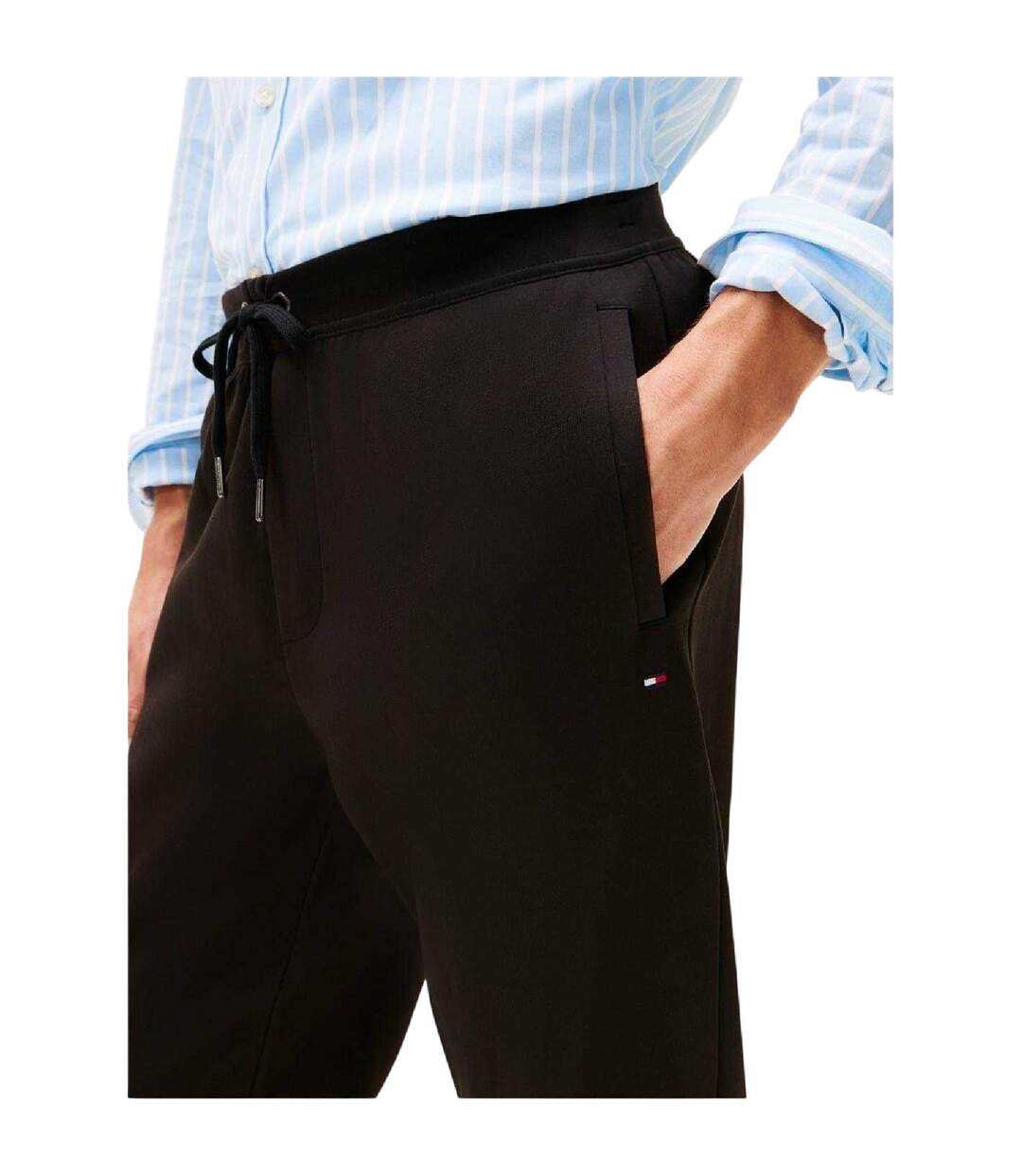 Mens Fleece Regular Joggers Black Tommy Hilfiger-4