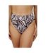 Gorgeous Womens/Ladies Zebra Print Mid Rise Bikini Bottoms (White/Brown) - UTDH4274