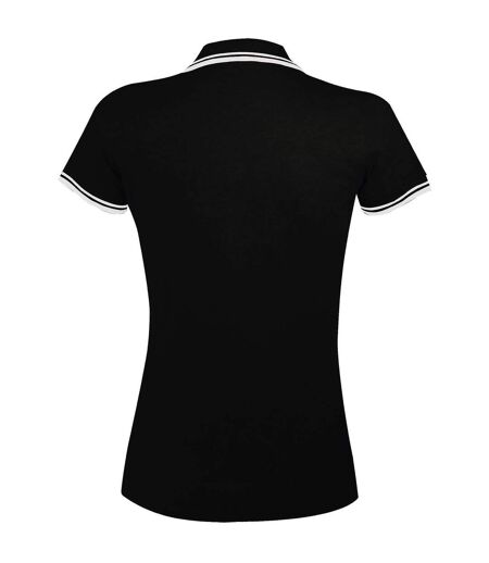 Polo manches courtes pasadena femme noir/blanc SOLS