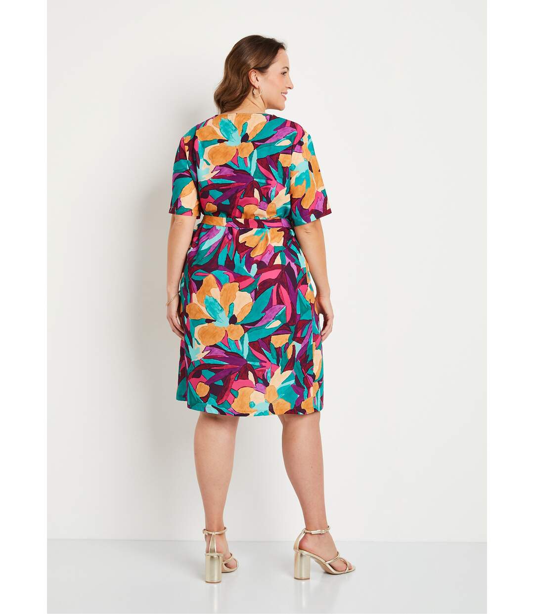 Robe ample courte imprimé floral-2