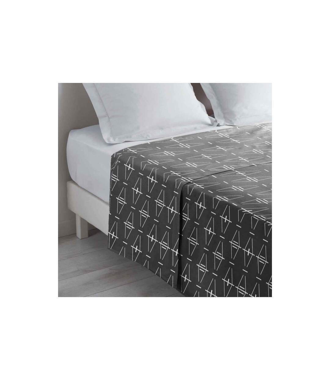 Drap Plat en Coton Aristide 180x290cm Anthracite-1