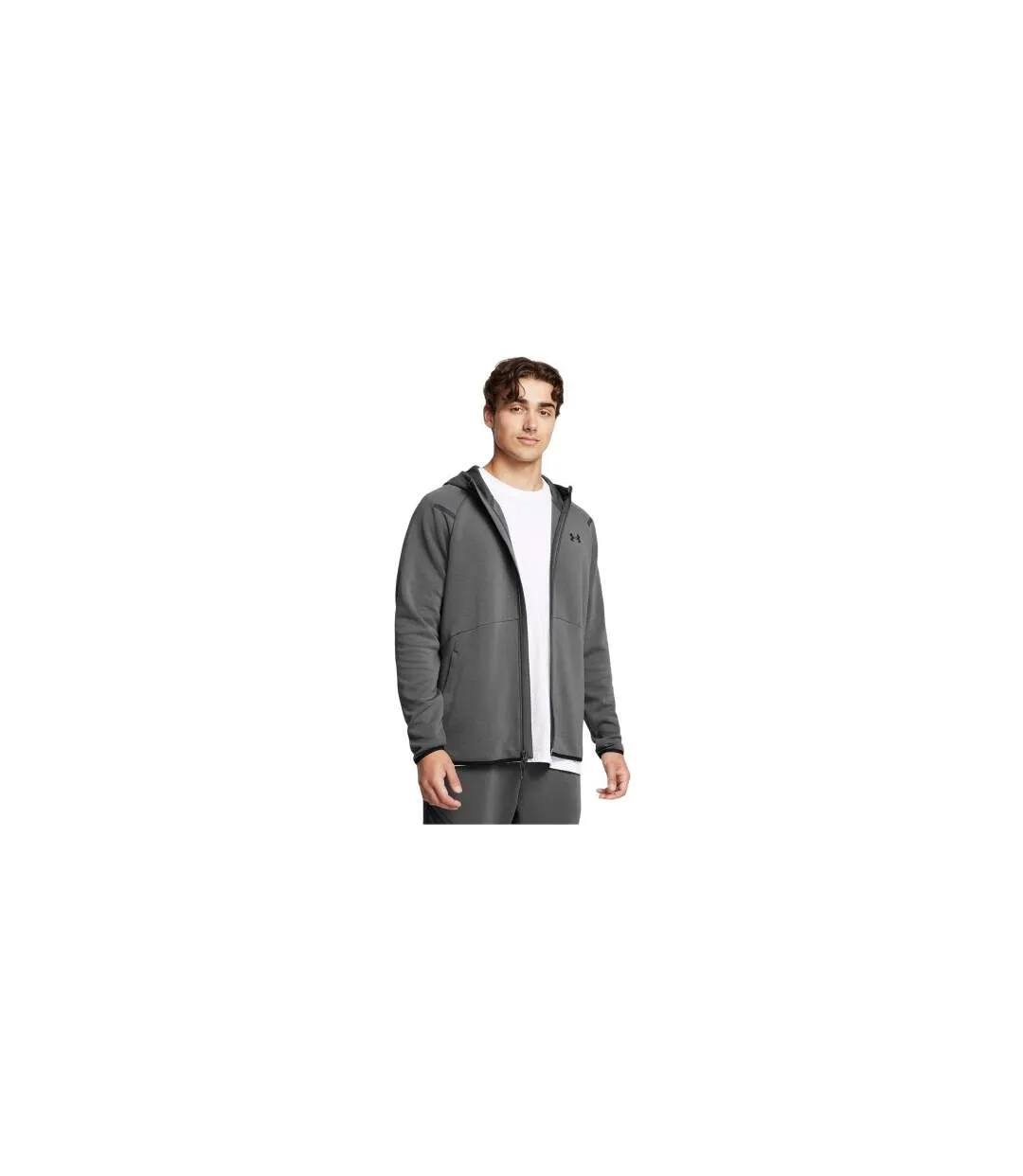 Mens Unstoppable Full Zip Hoodie White Castlerock Under Armour-1