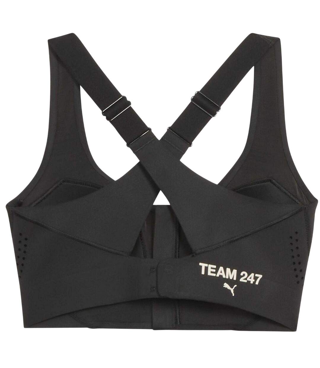 Womens/ladies 247 Puma Zipped Sports Bra Puma Black Represent-3