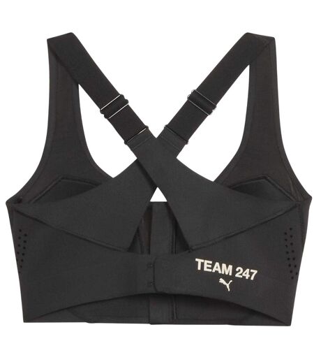 Womens/ladies 247 Puma Zipped Sports Bra Puma Black Represent