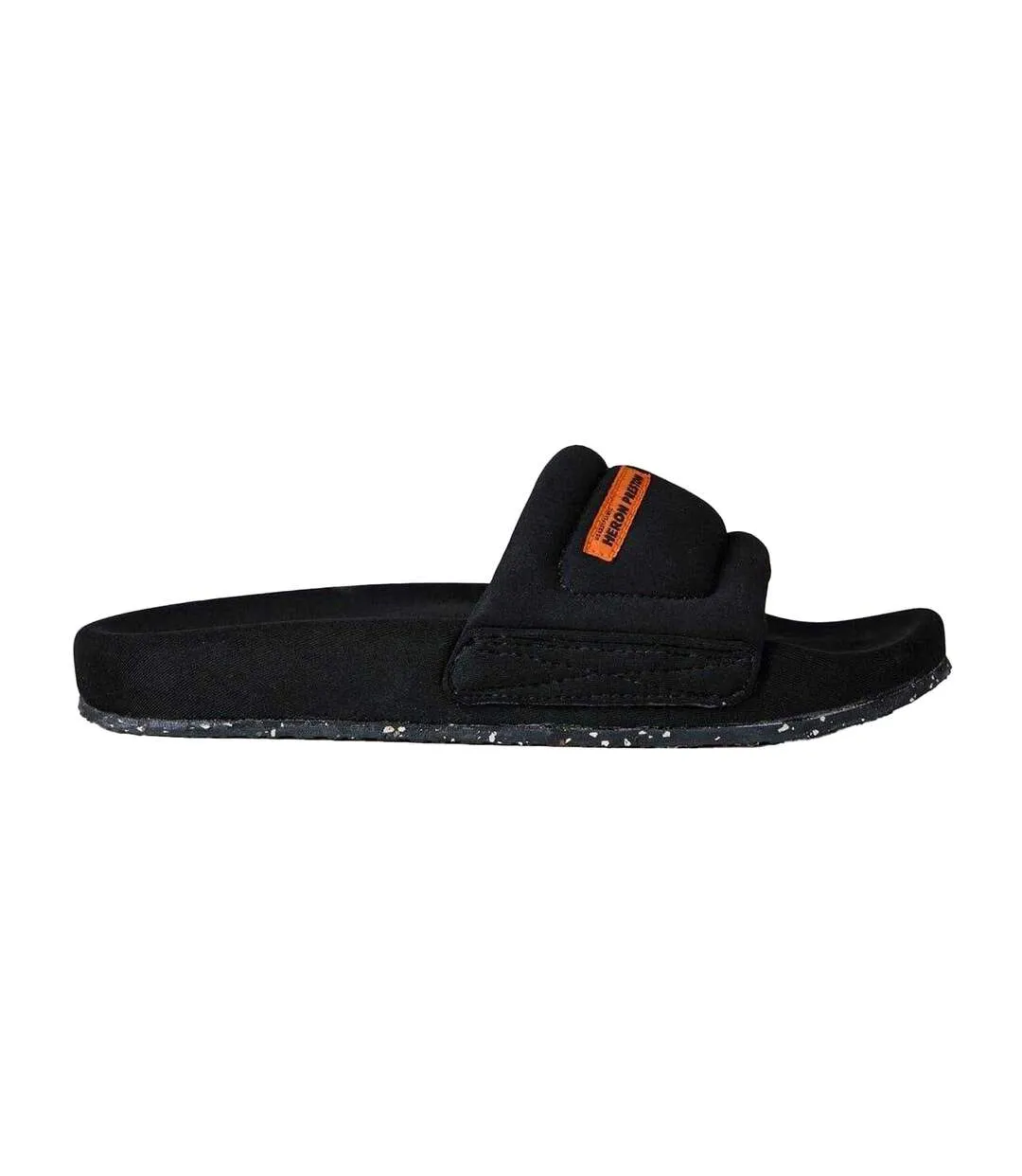 Womens/ladies Flat Slides Black Heron Preston-1