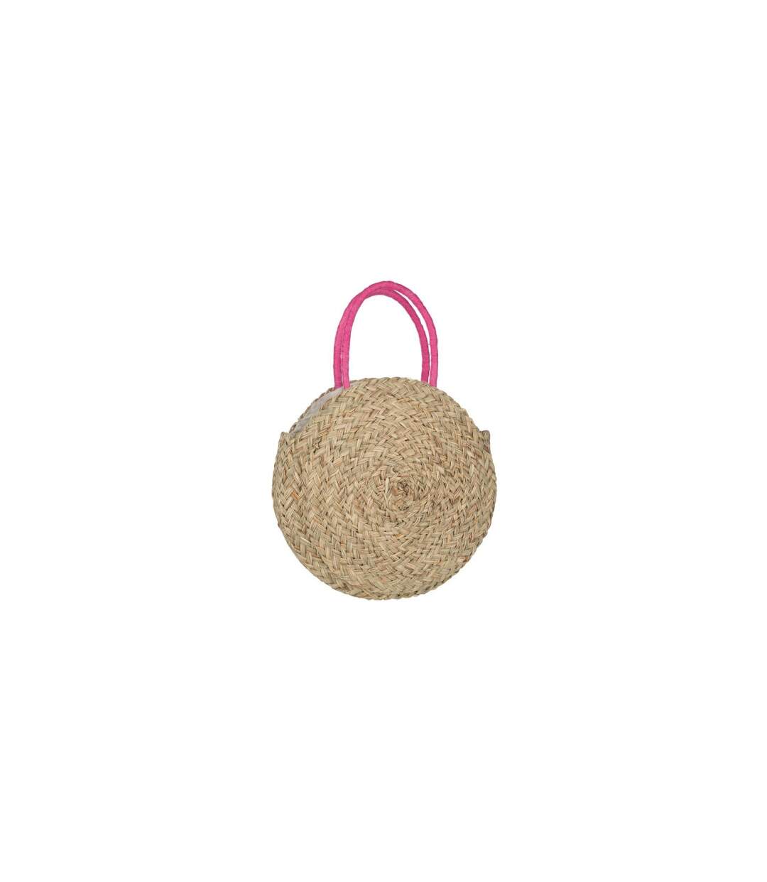 Sac de Plage Fleur 40cm Naturel & Fuchsia-2