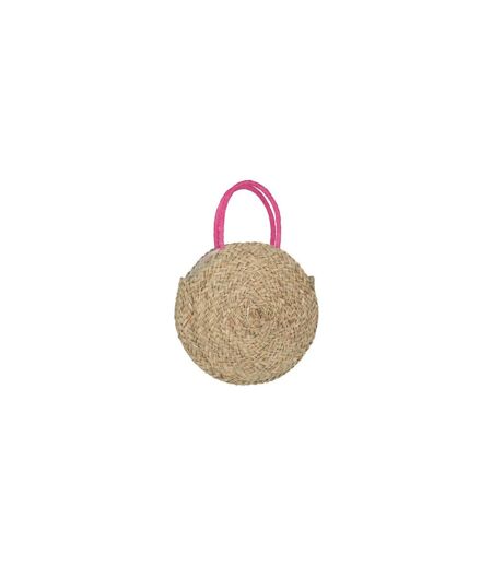 Sac de Plage Fleur 40cm Naturel & Fuchsia