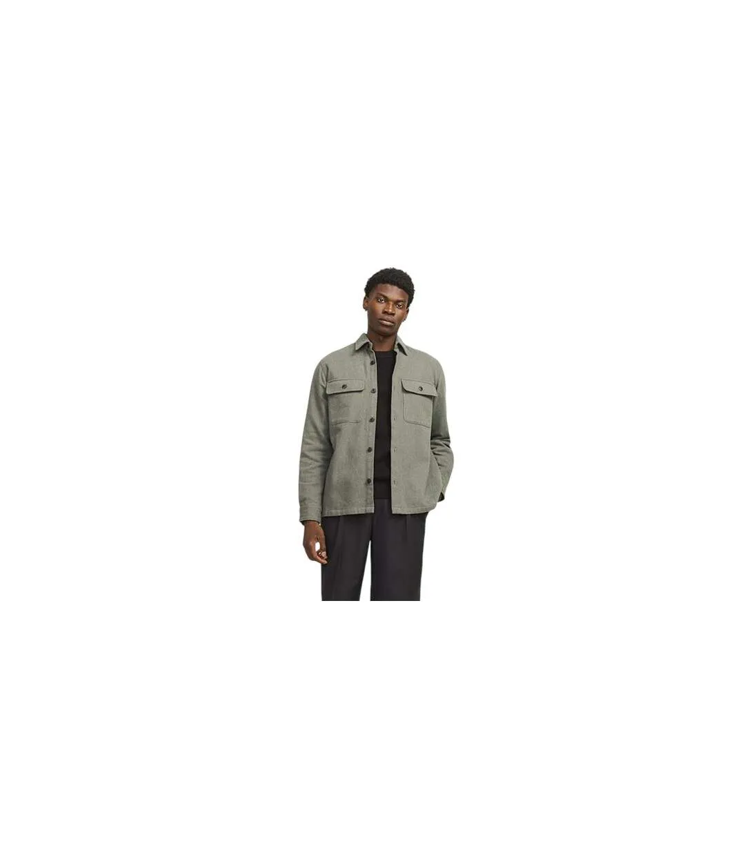 Mens Chest Pocket Overshirt Cypress Green Jack And Jones-1