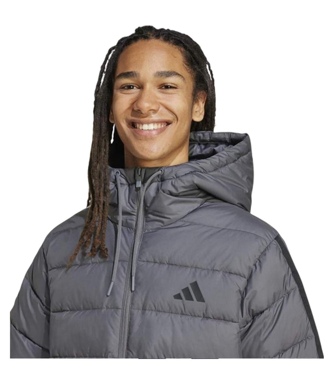 Veste À Capuche Homme Gris Noir Adidas-4
