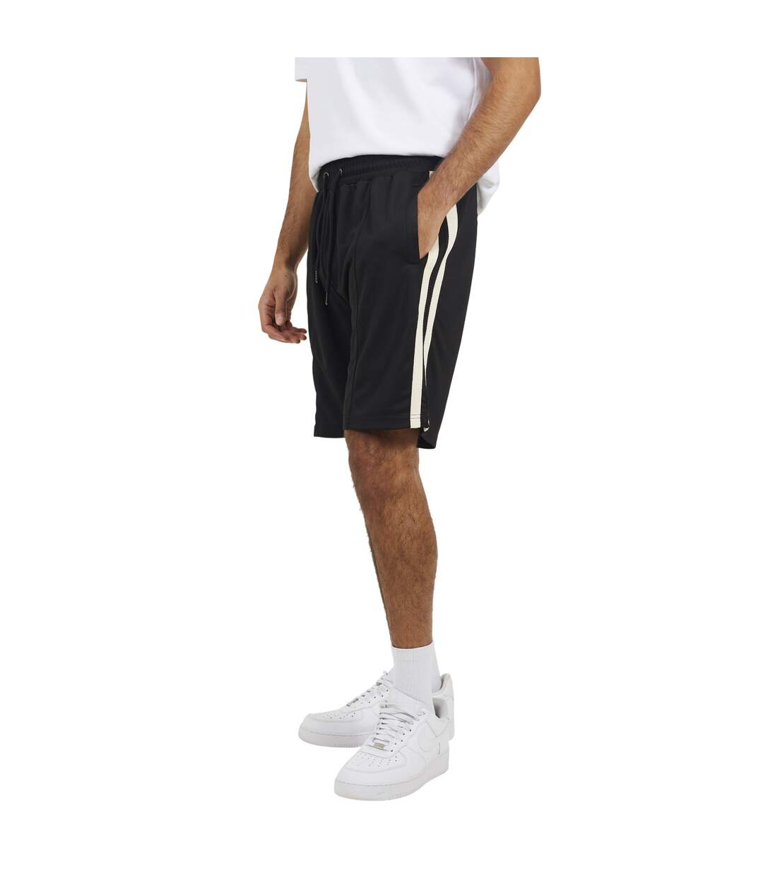 Mens Knitted Tape Shorts Jet Black Brave Soul-4