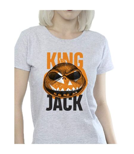 Disney T-shirt en coton Femme/Ladies The Nightmare Before Christmas King Jack (Gris sportif) - UTBI35732