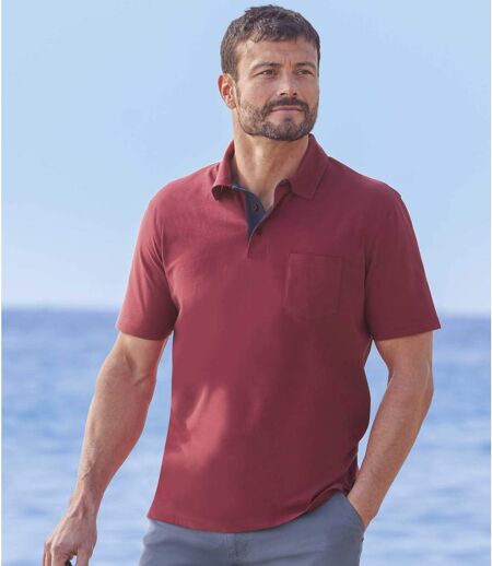 Pack of 3 Men's Casual Polo Shirts - Navy Burgundy Sky Blue