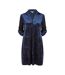 Robe Tunique Manches Roulées Femme Bleu Marine Yumi-2