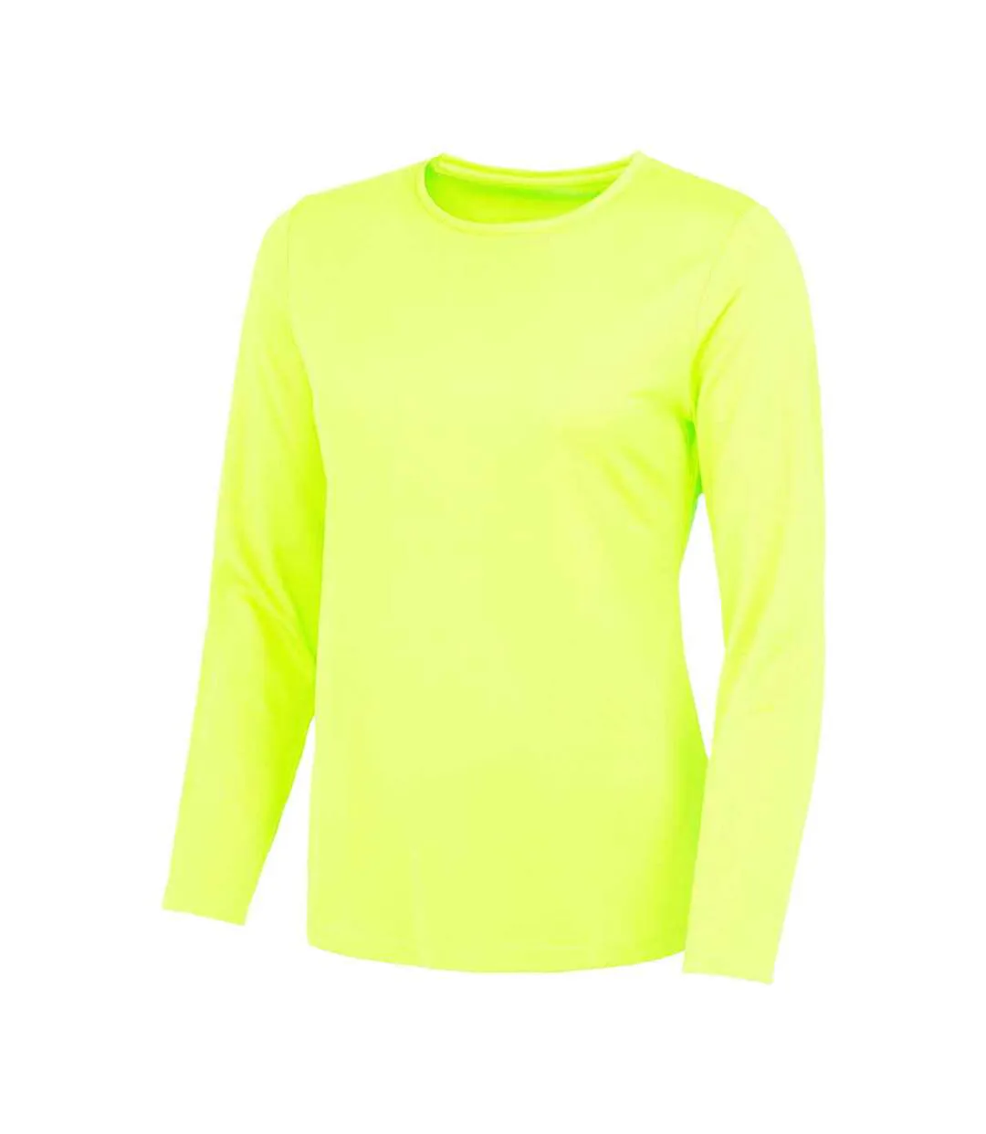 T-shirt Manches Longues Motif/style Uni Femme Jaune Électrique Just Cool-1