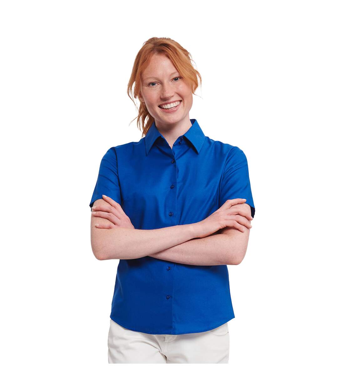 Chemisier Classic Femme Bleu Roi Vif Russell Collection-4