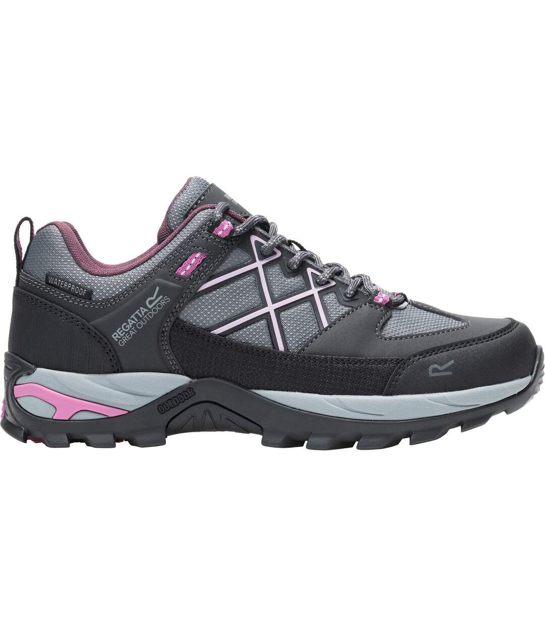 Chaussures De Marche Samaris Femme Anthracite Rose Violet Regatta-1