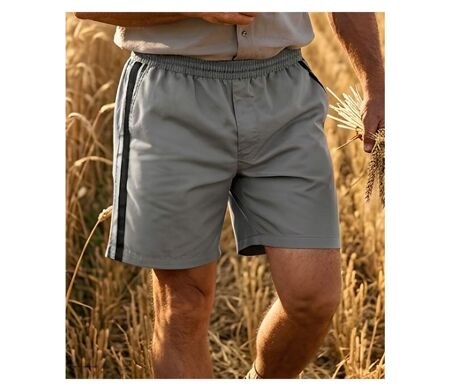 Short homme CHALLENGER 8L gris noir : le short en coton ultra-confortable spécial moisson