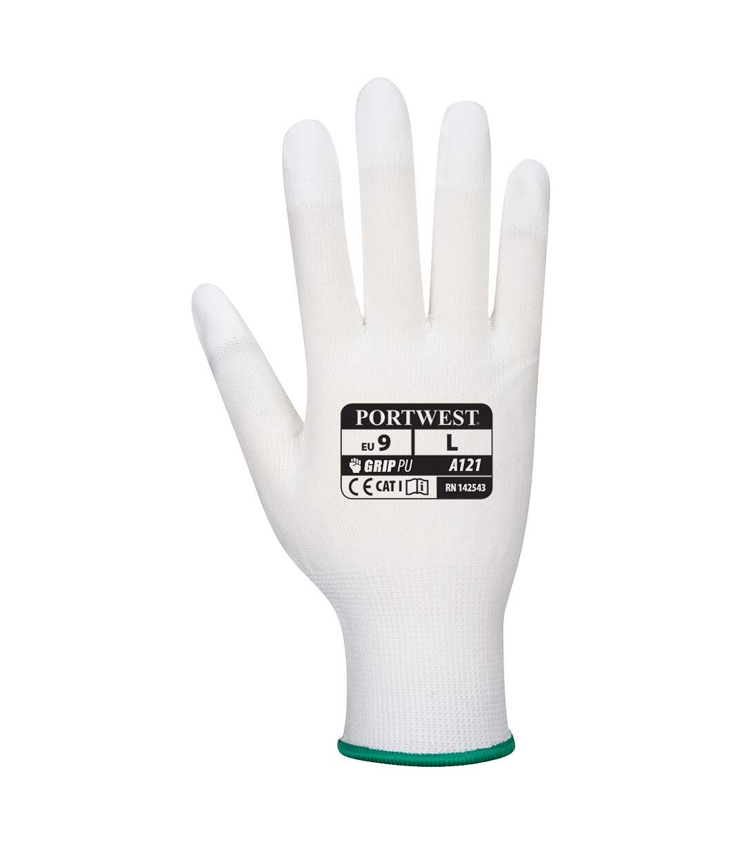 Unisex adult a121 pu fingertip grip gloves m white Portwest-2