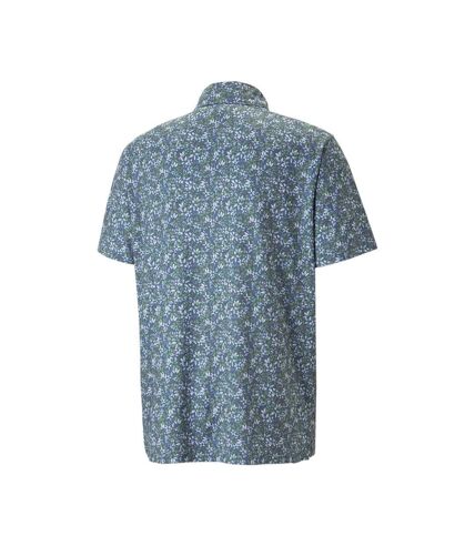 Chemisette de Golf Bleu à Motifs Homme Puma Florals - M