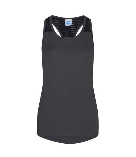 AWDis Just Cool Womens/Ladies Girlie Smooth Workout Vest (Charcoal)