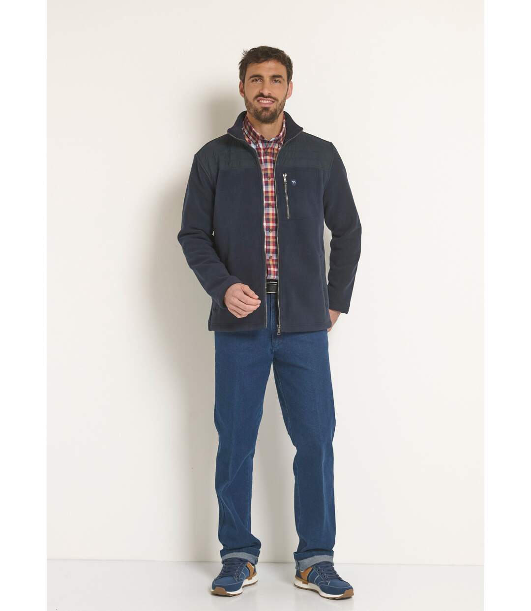 Veste polaire zippée empiècement épaules-3