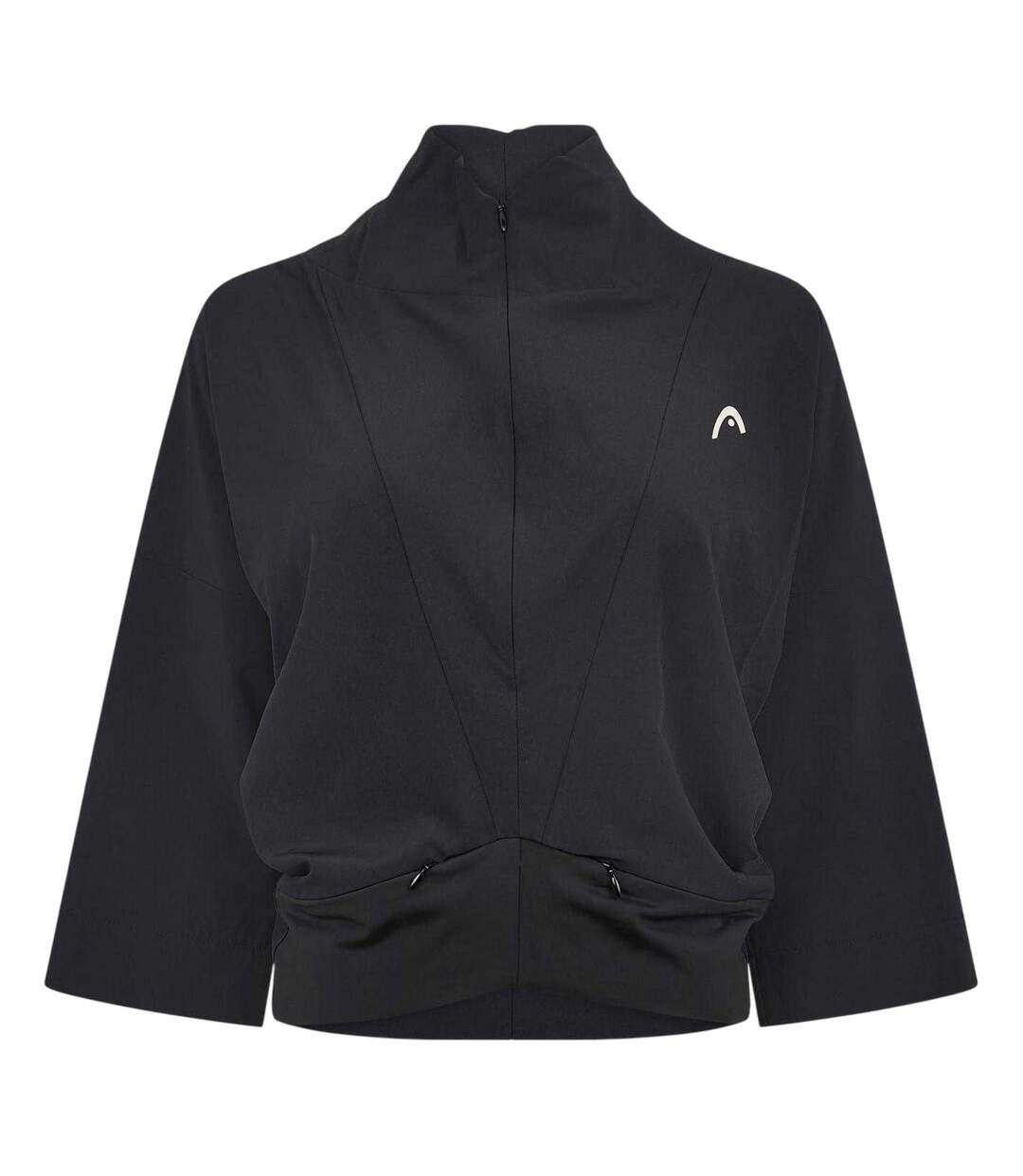 Womens/ladies Capsule Zipped 3/4 Sleeve Jacket Black Head-1