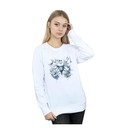 Disney Sweat Womens/Ladies Nightmare Before Christmas Paint Spray Carers Sweatshirt (Blanc) - UTBI31709