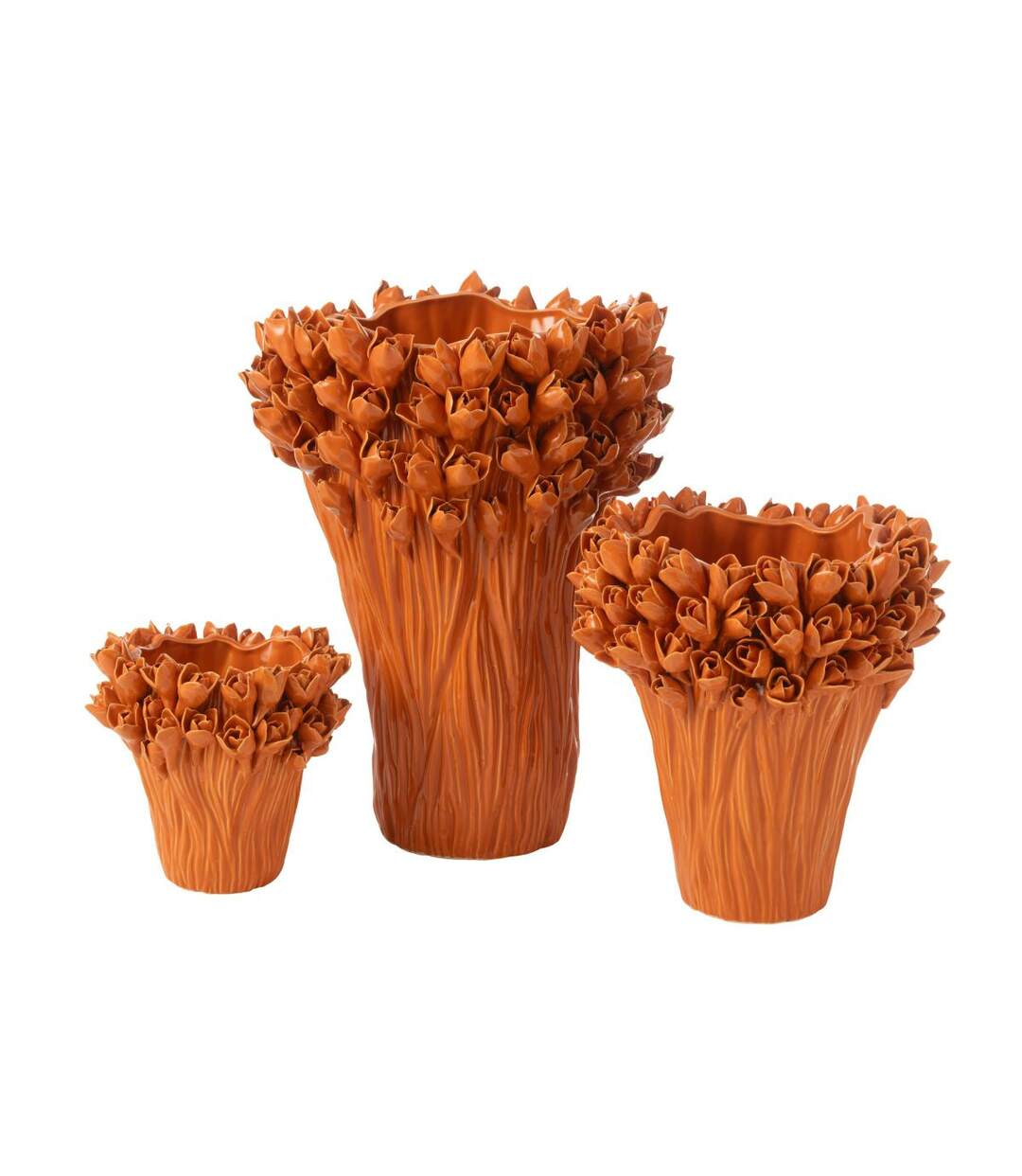 Vase Déco en Grès Ambrosia 29cm Orange-2