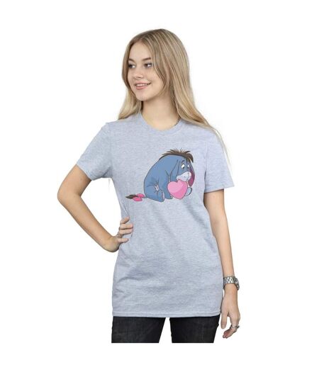 Disney Femme/Les femmes Winnie The Pooh Eeyore Mouth Cotton Boyfriend T-Shirt (Gris sportif) - UTBI47443