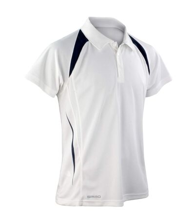 Spiro Mens Team Spirit Polo Shirt (White/Navy)