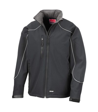Result Mens Ice Fell Hooded Softshell Breathable Waterproof Jacket (345 GSM) (Black) - UTBC855