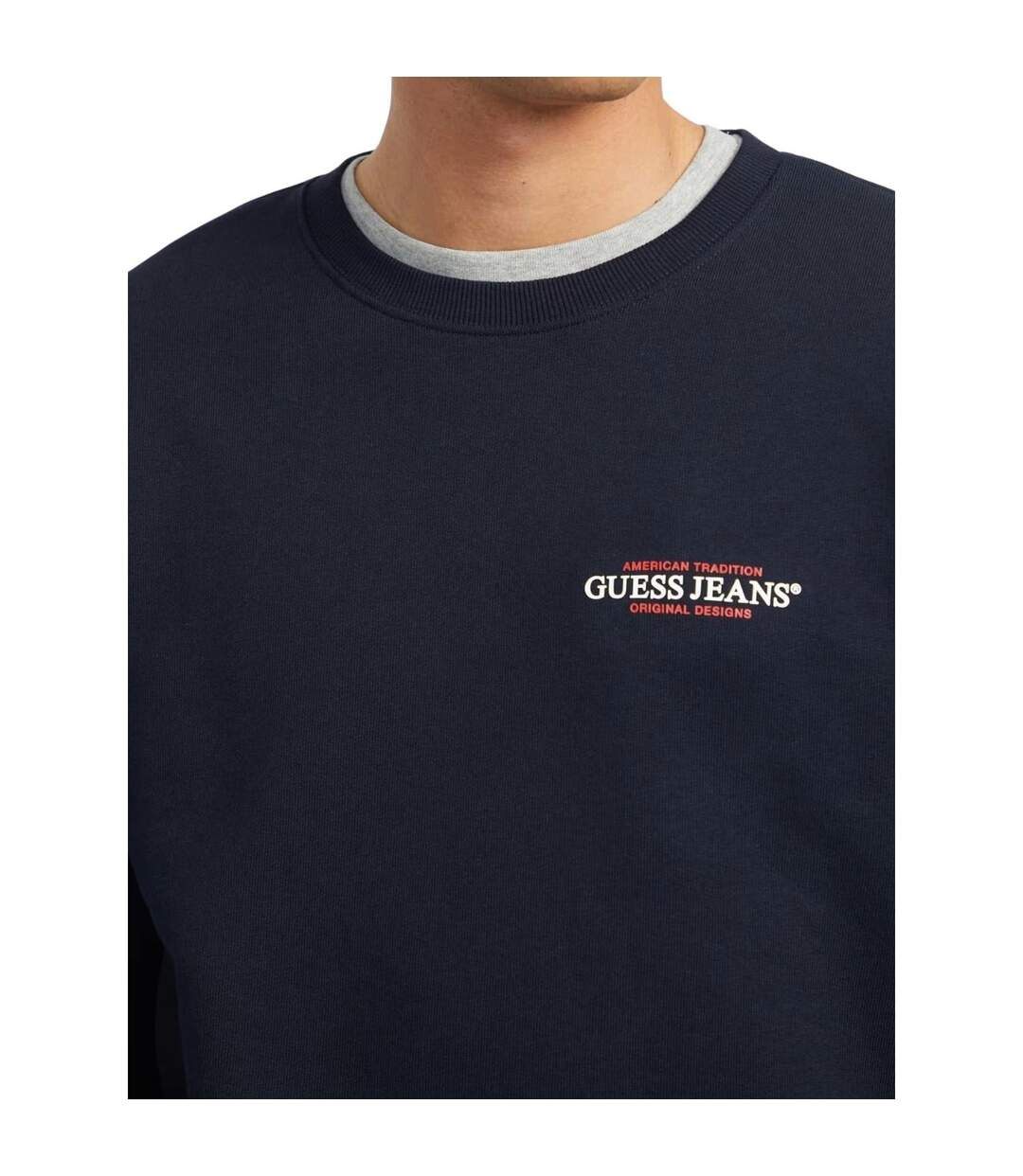 Sweat Motif/style Logo Homme Bleu Marine Guess-3