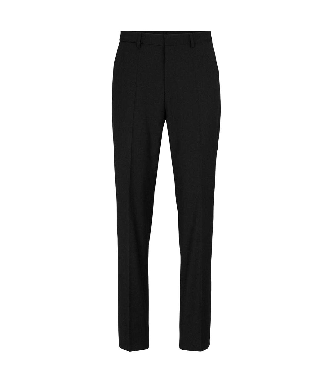 Mens Leon Straight Leg Trousers Black Boss-2