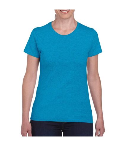 Gildan Ladies/Womens Heavy Cotton Missy Fit Short Sleeve T-Shirt (Heather Sapphire)