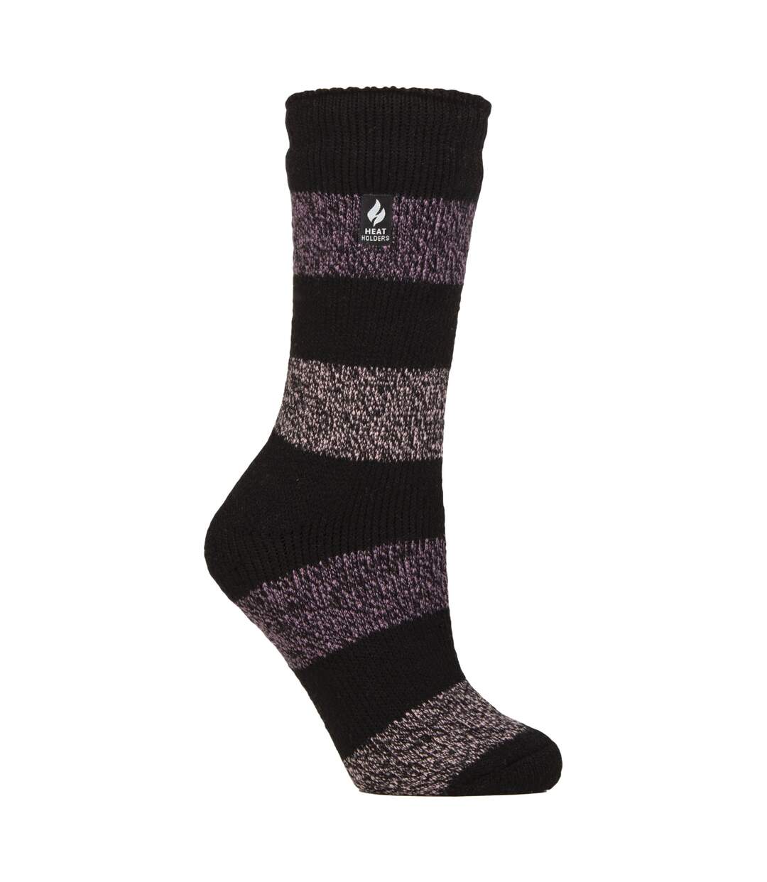 Ladies Wide Stripe Patterned Thermal Socks for Winter-1