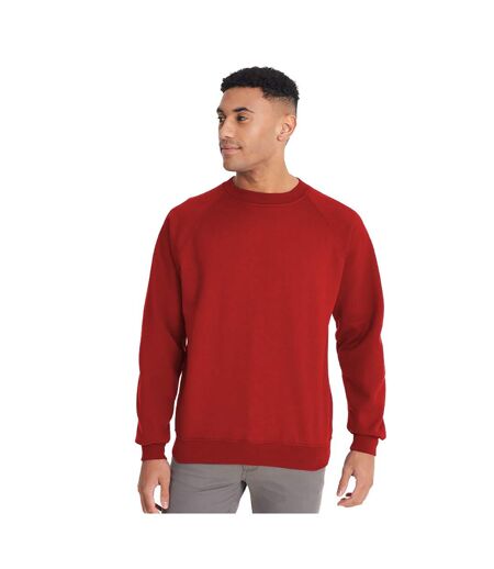 Maddins Mens Colorsure Plain Crew Neck Sweatshirt (Red)