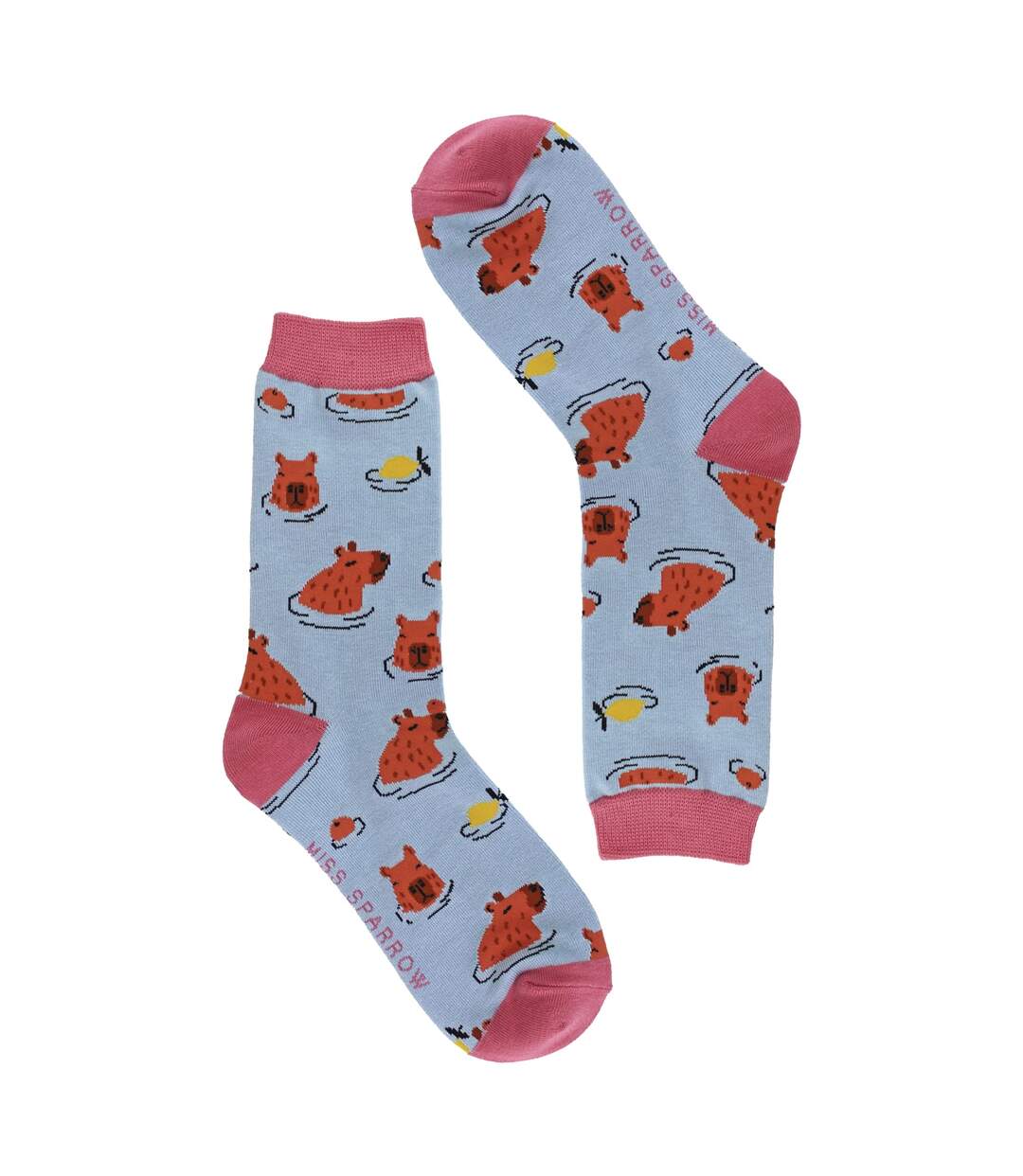 Miss Sparrow - Chaussettes Fantaisie Femme Bambou Motif Capybara Douces Cadeau-3