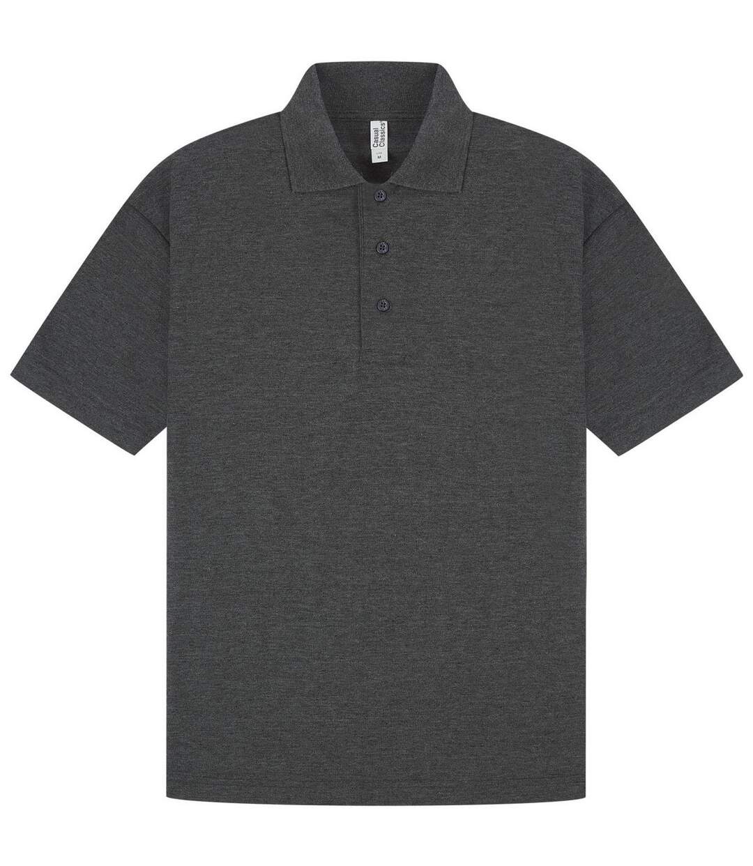 Classic Mens Pique Polo Dark Heather Casual-1