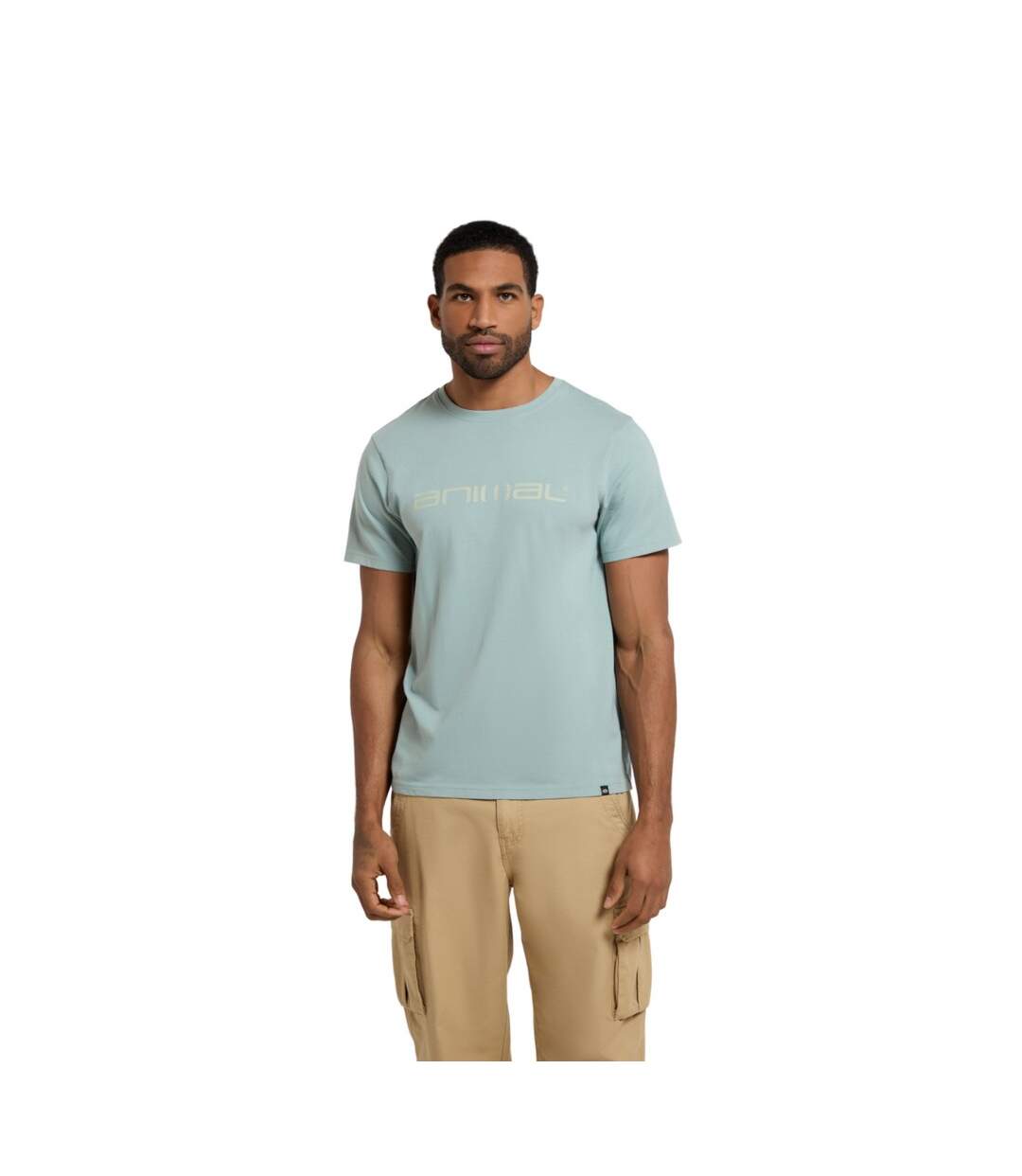 T-shirt classico homme bleu clair Animal-3