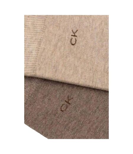 Chaussettes Motif/style Logo Brodé Homme Beige Marron Calvin Klein