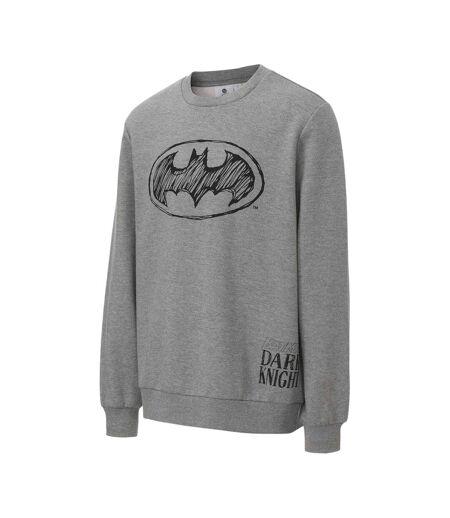 Mens Character Crew Neck Sweatshirt Grey Batman