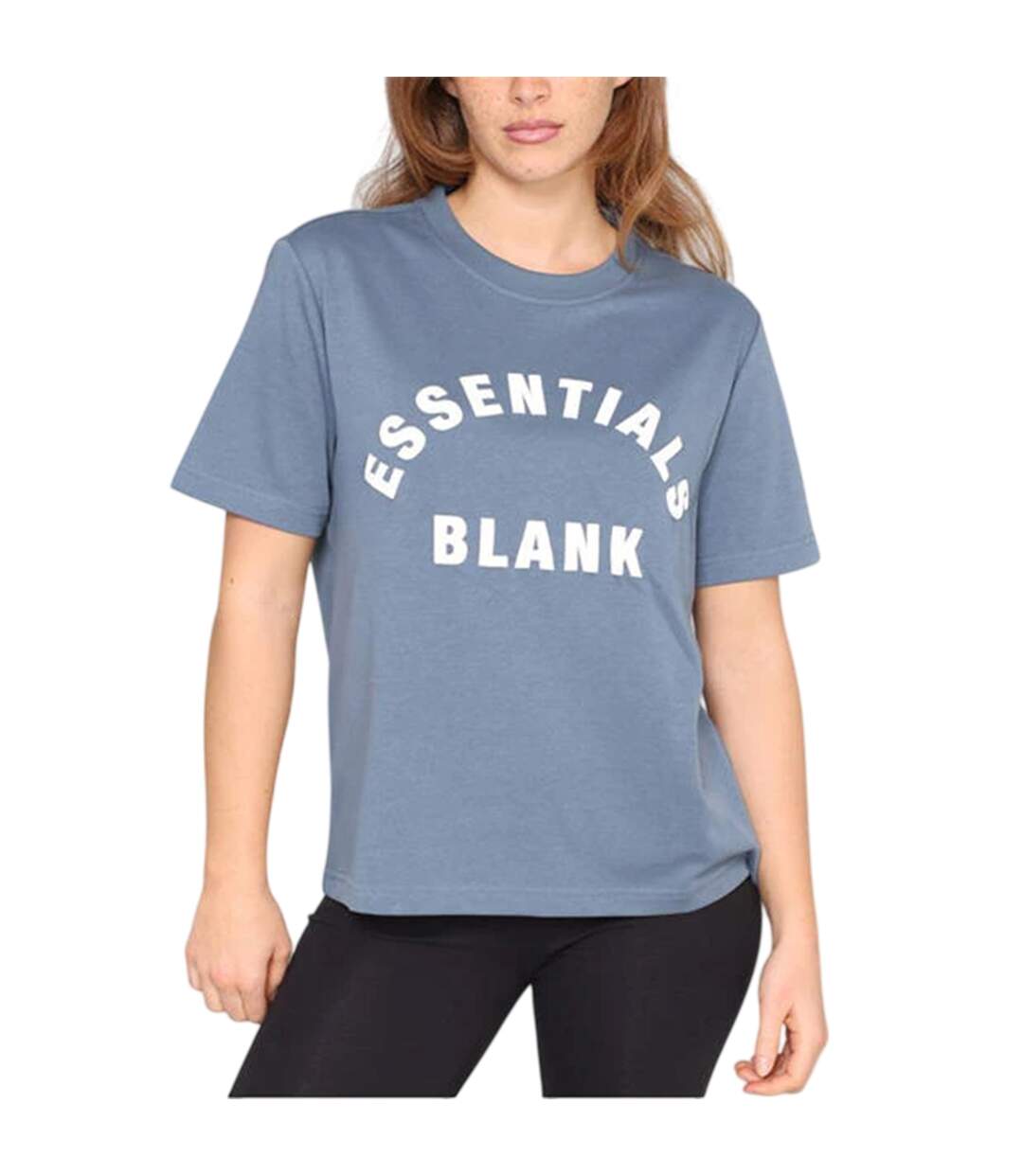 Womens/ladies Oversized Boyfriend T-shirt Orion Blue Blank Essentials-3