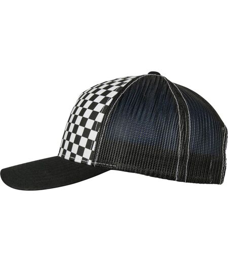 Flexfit by  checkerboard retro trucker cap black/white Yupoong